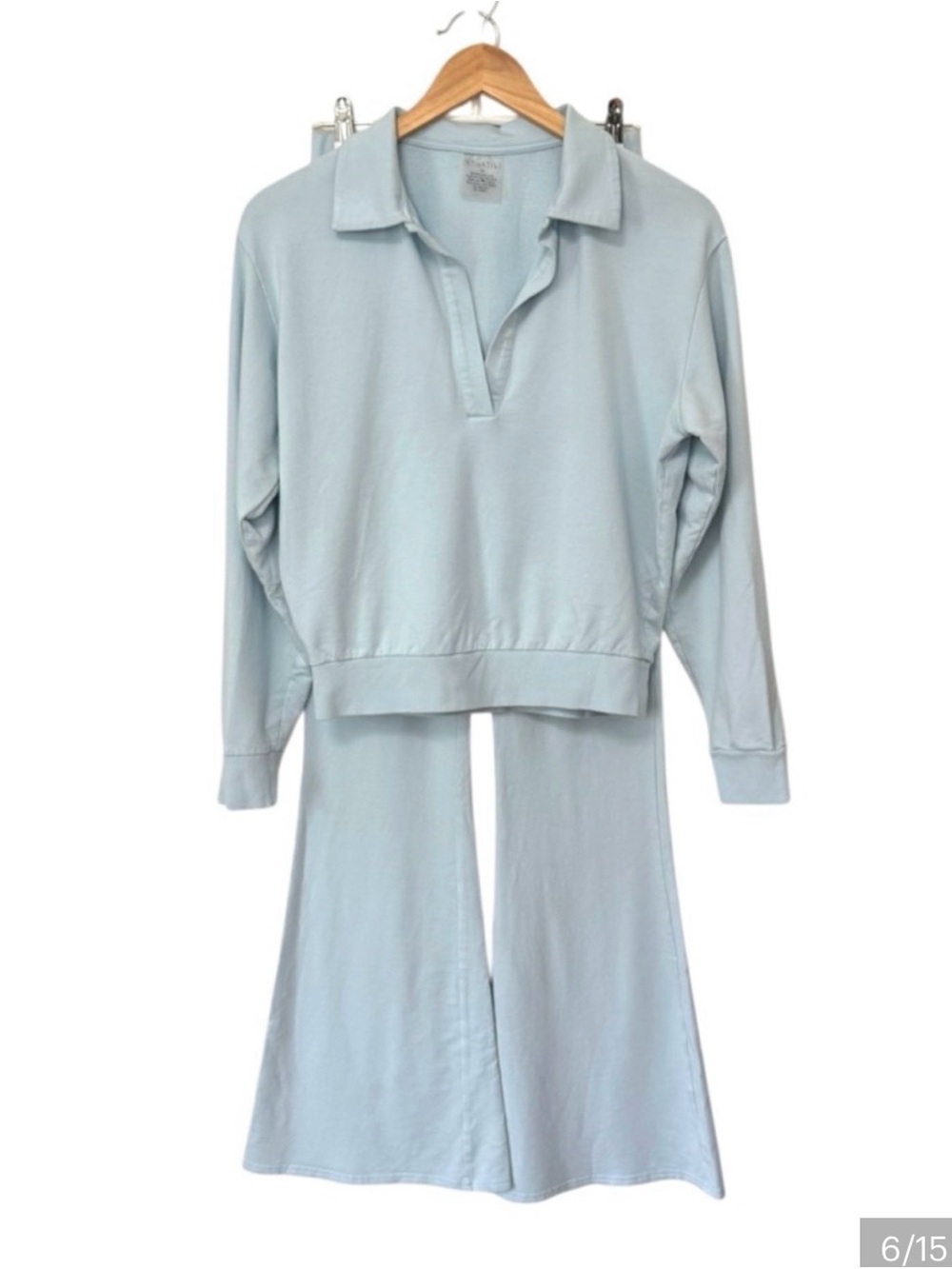 NEGATIVE | Club Pullover and Flare Pant Set in Glacier Blue, Size XS - Picture 6 of 11